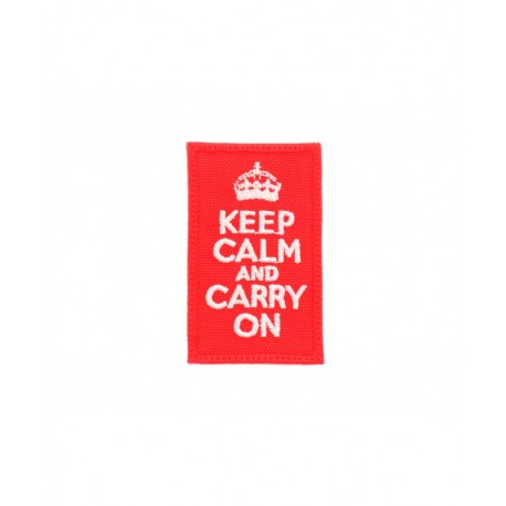 Patch Velcro Keep Calm And Carry On - Rouge - 