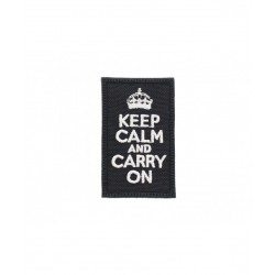 Patch Velcro Keep Calm And Carry On - Noir - 