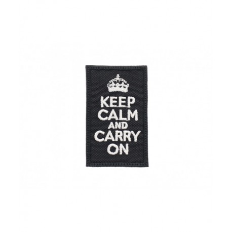 Patch Velcro Keep Calm And Carry On - Noir - 