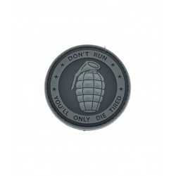 Patch Velcro - Don't Run - You'll Only Die Tired - Grey - 
