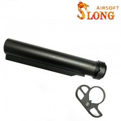 SLONG AIRSOFT tube de crosse métal pour M4 AEG - Noir - 