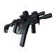 AirsoftSkinZone Complete adhesive kit + 1 magazine skin for Kriss Vector Krytac AEG - Black dundee 3D