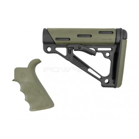 HOGUE Grip and Mil-Spec Collapsible Buttstock for AR15 / M4 GBBR - OD - 