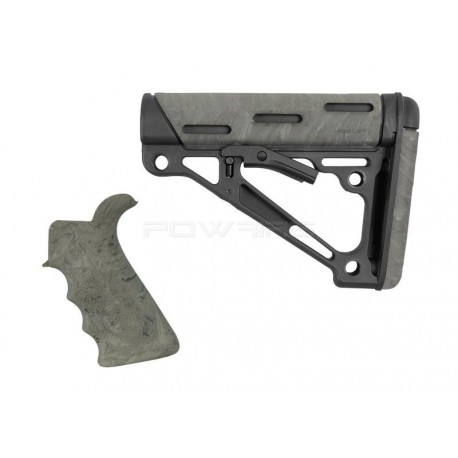 HOGUE Grip and Mil-Spec Collapsible Buttstock for AR15 / M4 GBBR - Ghillie Green - 