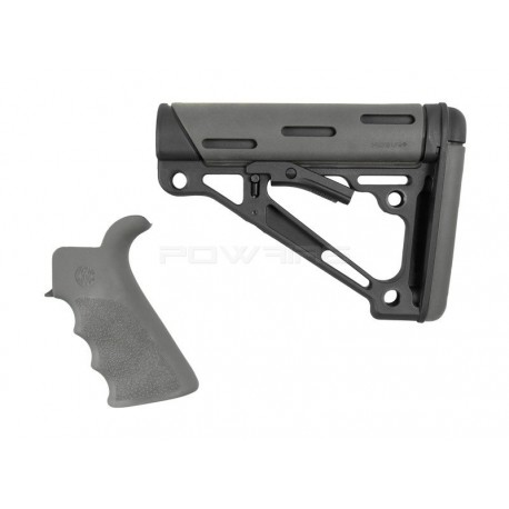 HOGUE Grip and Mil-Spec Collapsible Buttstock for AR15 / M4 GBBR - Slate Grey - 