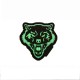 Angry Wolf Head Velcro Patch - Glow - 