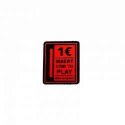 1€ Insert Coin To Play Velcro Patch - Black/Red - 