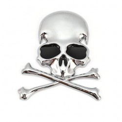 Sticker metal autocollant style Pirate - Argent - 