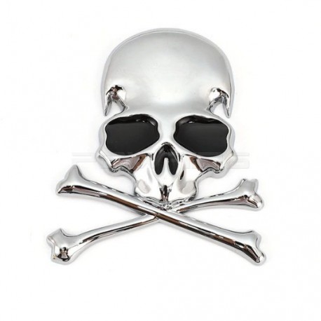 3D Metal Head metal Stickers pirate style - Silver - 