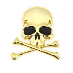 3D Metal Head metal Stickers pirate style - Gold - 