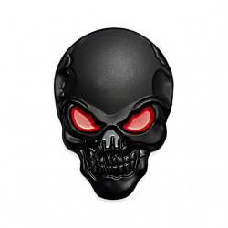 3D Metal Head metal Stickers Skull style - Black / Red - 