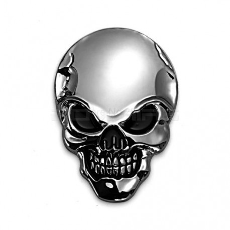 3D Metal Head metal Stickers Skull style - Silver / Red - 