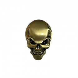 3D Metal Head metal Stickers Skull style - Copper / Red - 