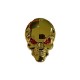 Sticker metal autocollant style Skull - Gold / Red - 