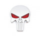 3D Metal Head metal Stickers Punisher style - Silver / Red - 