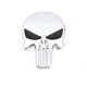 3D Metal Head metal Stickers Punisher style - Silver / Black - 