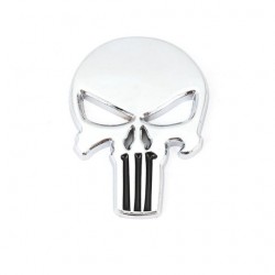 3D Metal Head metal Stickers Punisher style - Silver - 