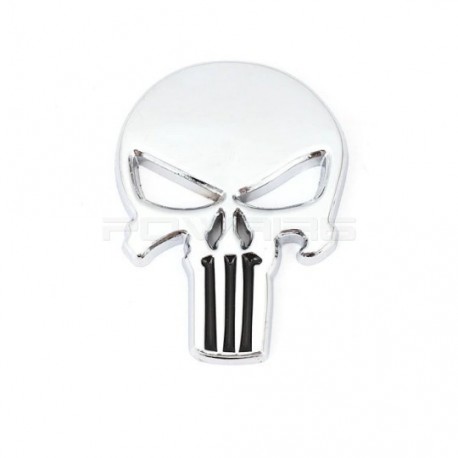 3D Metal Head metal Stickers Punisher style - Silver - 