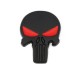 3D Metal Head metal Stickers Punisher style - Black / Red - 