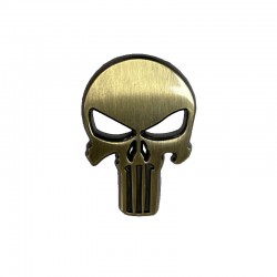 3D Metal Head metal Stickers Punisher style - Bronze - 