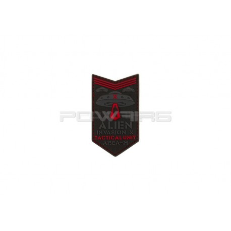 Alien Invasion Tactical Unit velcro patch - Red - 