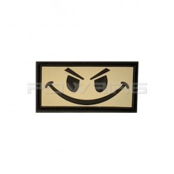 Patch Velcro Evil Smiley - Blanc