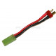 battery wire plug converter for T-plug (male) to mini Tamiya plug (female) - 70mm - 