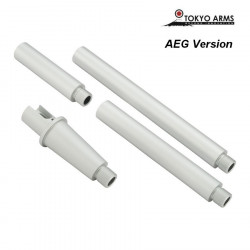 Tokyo Arms Multi-Length CNC Outer Barrel for M4 AEG - Silver - 