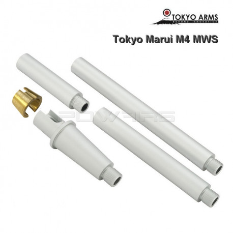 Tokyo Arms multi outer barrel pour Tokyo Marui M4 MWS - Argent - 