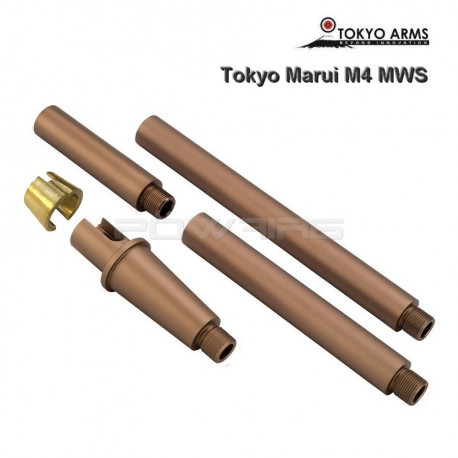 Tokyo Arms Multi-Length CNC Outer Barrel for Tokyo Marui M4 MWS - Sand - 